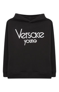 Хлопковое худи с логотипом бренда Young Versace