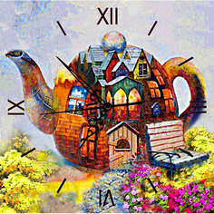 Алмазная вышивка Color KIT "Алмазные часы" Чайный дом, 30х30 см