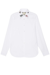 Белая рубашка с декоративным воротником Gucci Man