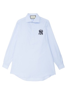 Хлопковая рубашка с патчем NY Yankees Gucci
