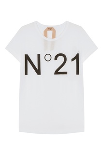 Белая футболка с логотипом No.21