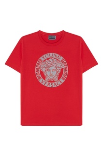 Красная футболка с принтом Young Versace