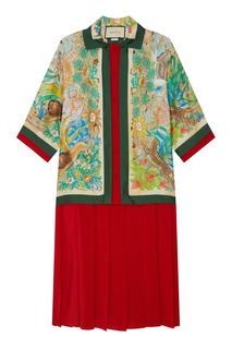 Платье с комбинированным дизайном Gucci