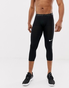 Черные леггинсы Nike Training Pro 3/4 838055-010 - Черный