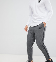 Темно-серые укороченные брюки с узором в елочку SikSilk - Серый