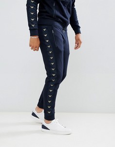 Темно-синие трикотажные джоггеры Emporio Armani - Темно-синий