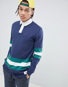 Темно-синее поло в полоску с длинными рукавами Tommy Jeans Classic - Темно-синий