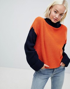 Свободный джемпер колор блок Glamorous - Красный