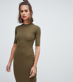 Облегающее платье цвета хаки с длинными рукавами Pull&Bear - Зеленый