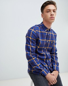 Темно-синяя рубашка на пуговицах в клетку Lyle & Scott - Темно-синий