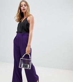 Широкие брюки с защипами ASOS DESIGN Petite - Фиолетовый