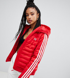 Красная дутая куртка с тремя полосами adidas Originals - Красный
