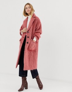 Легкое пальто из мохера ASOS WHITE - Розовый