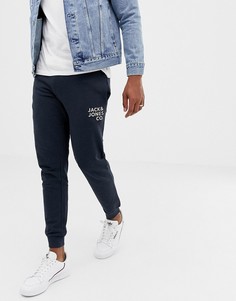 Джоггеры слим с манжетами Jack and Jones - Темно-синий