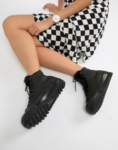 Черные кроссовки с искусственным мехом и рифленой подошвой Converse Chuck Taylor - Черный