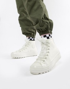 Converse Chuck Taylor Lift Ripple hi white Borg trainers - Белый