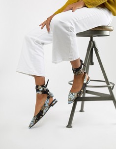 Балетки с завязками ASOS DESIGN Laney - Мульти