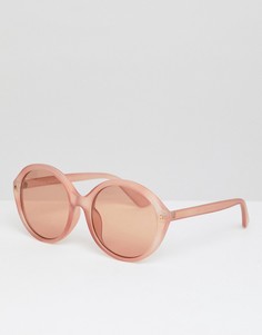 Круглые солнцезащитные очки в матовой розовой оправе AJ Morgan - Розовый