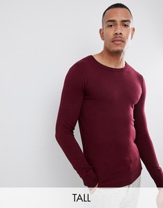 Обтягивающий джемпер с круглым вырезом Gianni Feraud Tall premium - Красный