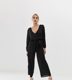 Комбинезон в горошек с запахом ASOS DESIGN Petite - Мульти