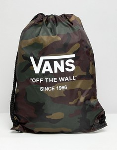 Камуфляжная сумка с затягивающимся шнурком и логотипом Vans VN0002W6C9H1 - Зеленый