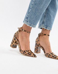 Лакированные туфли на каблуке с леопардовым принтом RAID Katy - Мульти