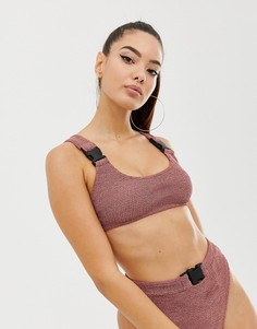 Бикини трусы-хипстеры с пряжкой ASOS DESIGN - Розовый