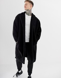 Черное oversize-пальто из искусственного меха ASOS DESIGN - Черный