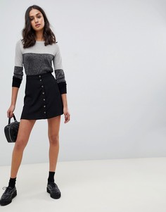 Мини-юбка на пуговицах ASOS DESIGN - Черный