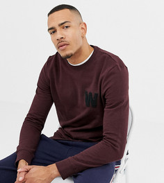 Бордовый свитшот Burton Menswear TALL - Красный