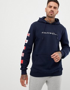 Kings Will Dream hoodie with badges in navy - Темно-синий