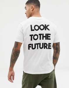 Белая футболка с надписью на спине Pull&Bear - Белый