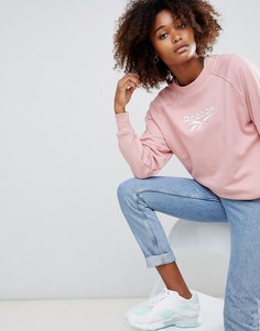 Розовый хлопковый свитер Reebok - Розовый
