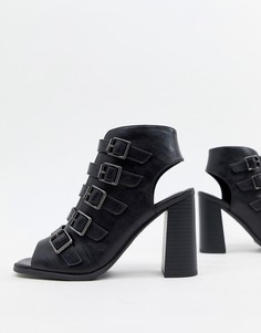 Босоножки на блочном каблуке с пряжками New Look - Черный