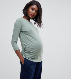 Однотонный топ с рукавами 3/4 New Look Maternity - Зеленый