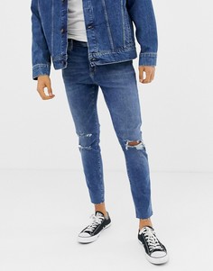 Синие джинсы слим Bershka Join Life - Синий