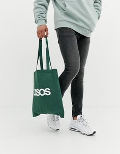 Зеленая сумка-тоут с принтом ASOS DESIGN - Зеленый
