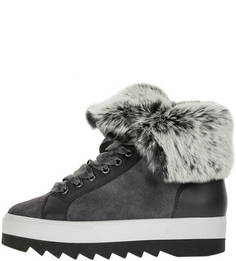 Замшевые ботинки с меховой отделкой Högl