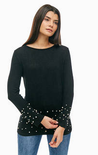 Черный джемпер с декоративной отделкой Lerros