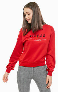 Свитшот красного цвета с принтом Guess