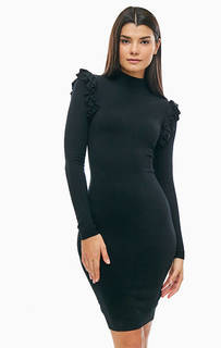 Черное платье из вискозы с длинными рукавами Marciano Guess