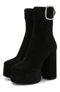 Замшевые ботильоны Billy на устойчивом каблуке и платформе Saint Laurent