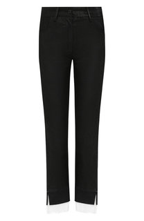 Укороченные кожаные брюки с контрастной вставкой Ann Demeulemeester