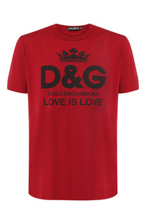 Хлопковая футболка с принтом Dolce & Gabbana