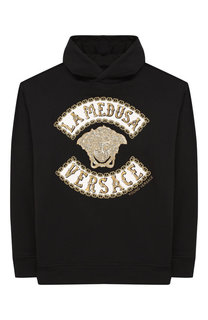 Хлопковое худи с вышивкой Young Versace