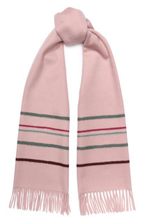 Кашемировый шарф с контрастными полосками и бахромой Loro Piana