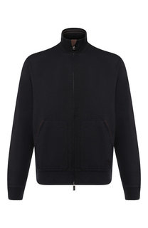 Кардиган из смеси шерсти и шелка на молнии с воротником-стойкой Ermenegildo Zegna