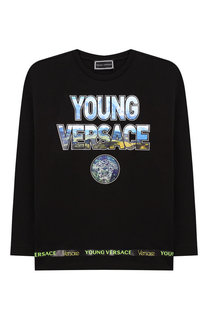 Хлопковый лонгслив с принтом Young Versace