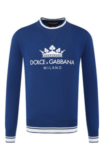 Хлопковый свитшот с логотипом бренда Dolce & Gabbana