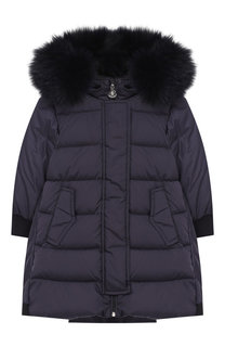Пуховое пальто с капюшоном Moncler Enfant